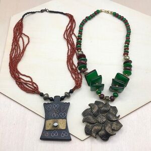 Vintage artisan rustic boho style necklaces